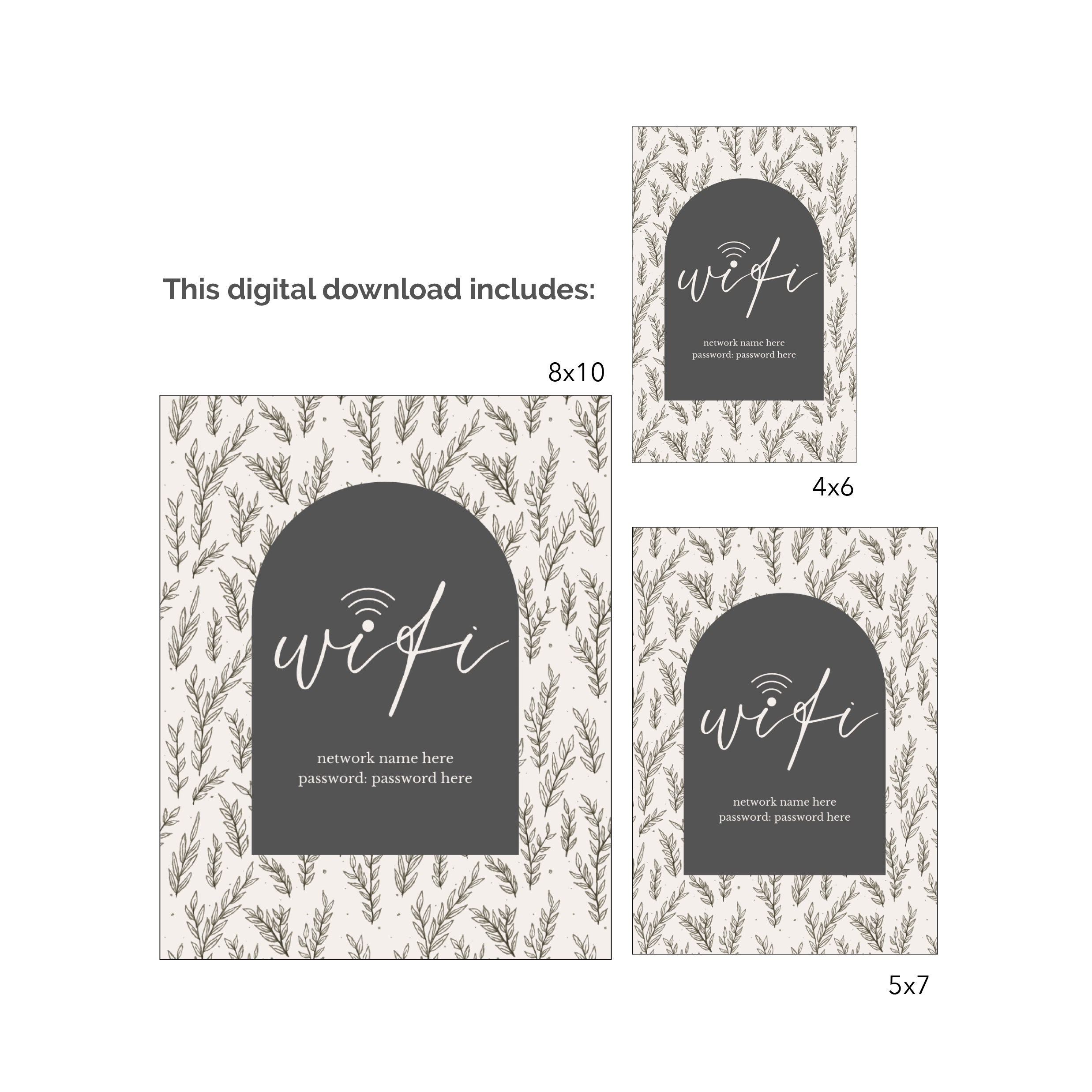 Modern Wifi Password Sign, Guest Room Decor (editable Template) - Etsy
