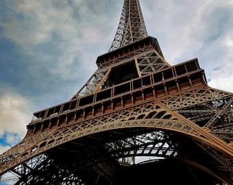 Framed Eiffel Tower Print, Paris Photography, Unique Perspective