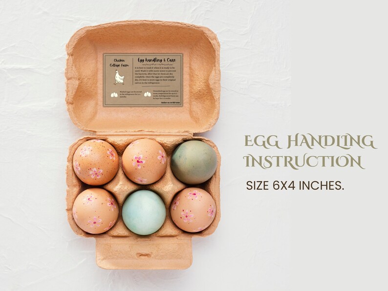 Egg Carton Labels Template and Egg Handling Instruction Printable ...