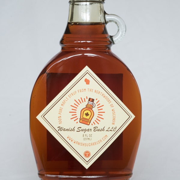 100% Pure Maple Syrup From the Northwoods of Wisconsin 8 oz Gift Size, Free Shipping