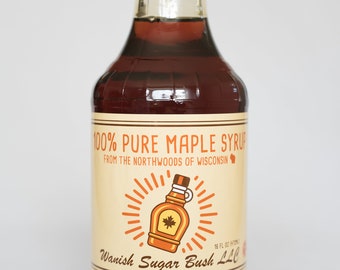 Wisconsin Maple Syrup, Pure Maple Syrup Pint, 16 oz, All Natural, Free Shipping