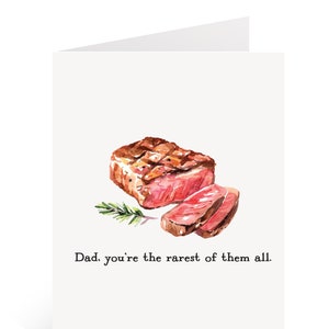 Papa du bist der seltenste von allen / Vatertagskarte / Steakkarte / Foodie Karte / Lustige Dad Wortspielkarte
