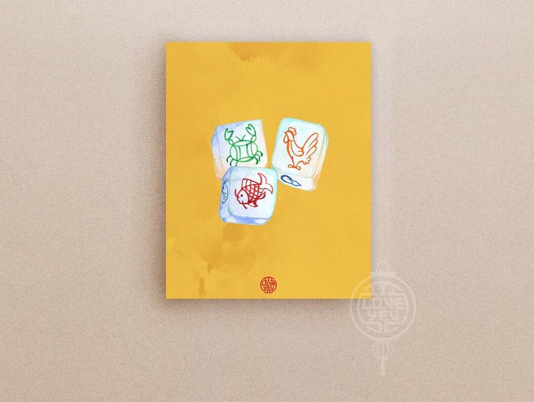 Bo Cua / Lunar New Year Art / Vietnamese Dice Game / Etsy