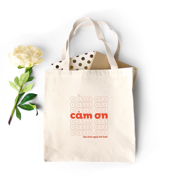 Cam On Tote Bag / Merci Sac fourre-tout vietnamien / Sac fourre-tout réutilisable / Cadeaux vietnamiens / Cadeaux pour amis vietnamiens