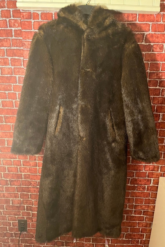 Vintage Hooded, Reversible Faux Fur Ankle Length J