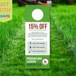Personalized Lawn Care Door Hanger - Digital File