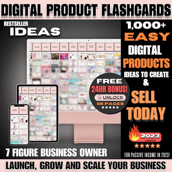 1000 Digital Products Ideas To Sell On Etsy For Passive Income, Etsy Digital Downloads Small Business Ideas and Bestsellers to Create & Sell