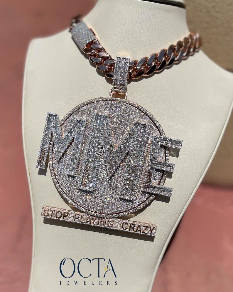 Custom Moissanite VVS Pendant Any Letter Iced Out Pendant Etsy