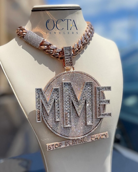 Any Letter Moissanite VVS Pendant 925 Silver Hip hop Jewelry Custom Initial Necklace Personalized Gift Idea Etsy