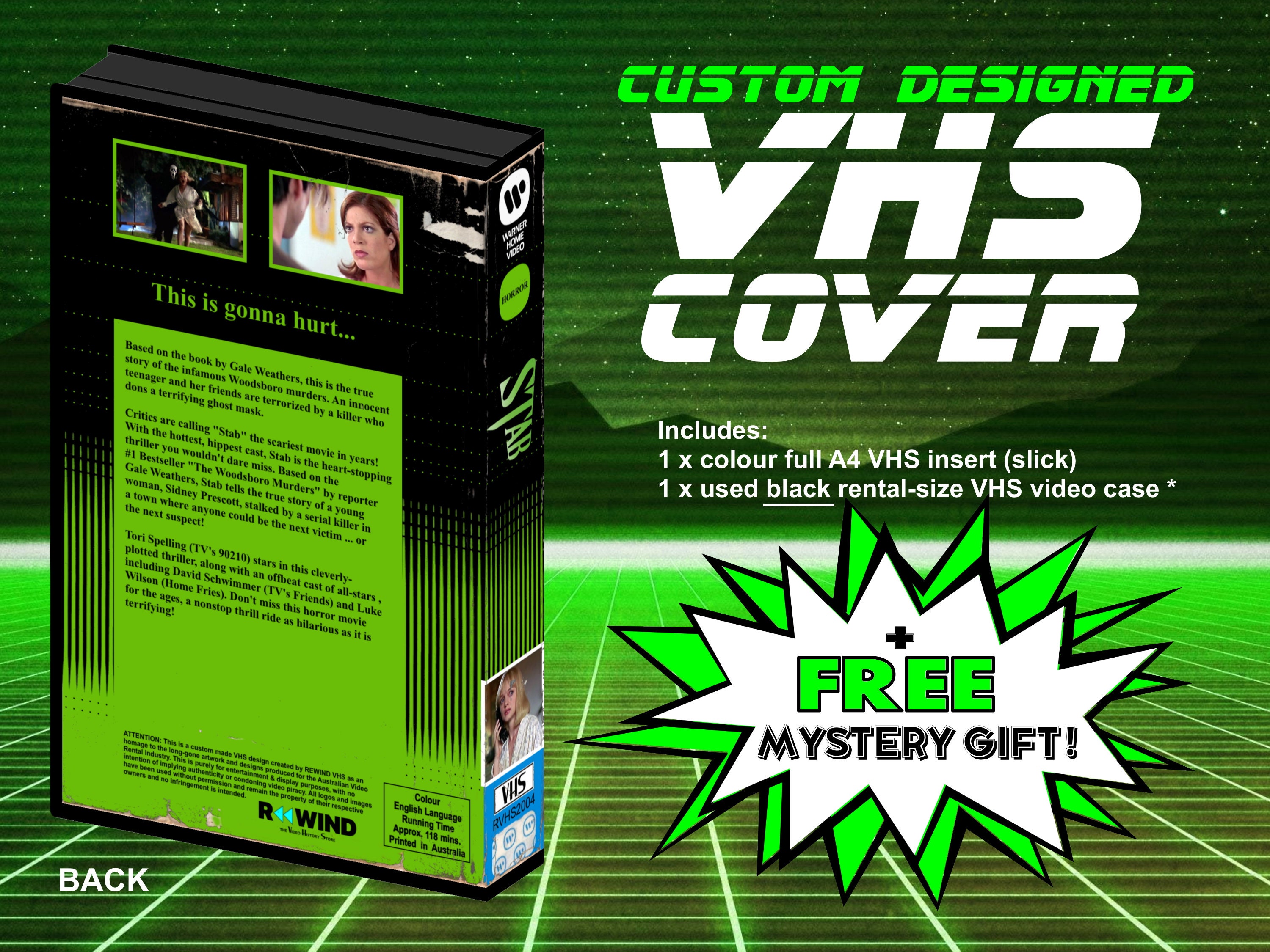 Stab VHS 2023 Custom VHS rental Size Video Cover No Etsy Canada