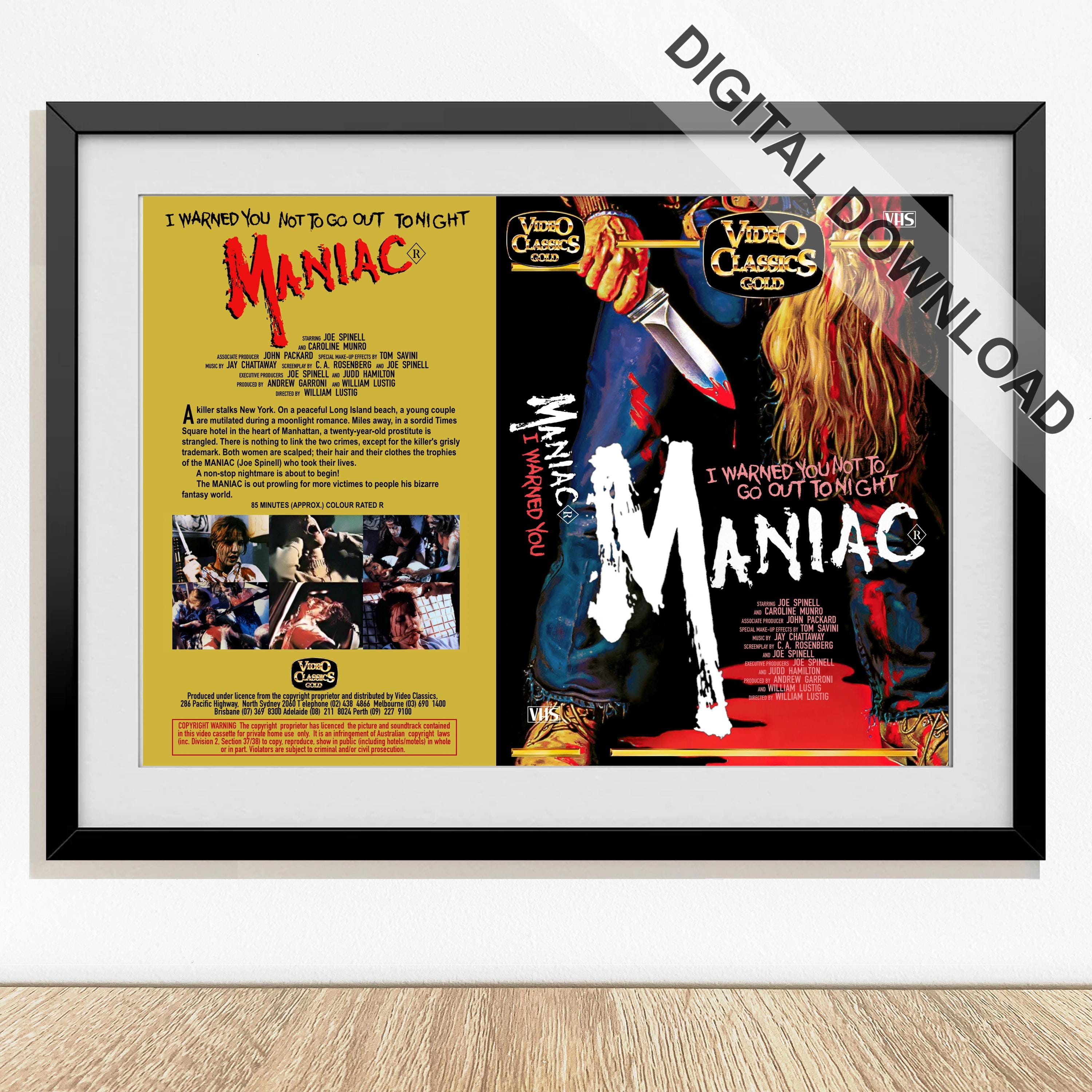 Maniac (1980) - Digital Download VHS Replacement VIDEO CLASSICS
