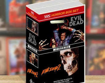 The Evil Dead + Evil Dead 2 (1981/1987) Deluxe VHS Box Set – Free Worldwide Shipping – Unique 1-of-1 Edition