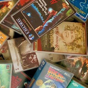 1 x VHS MYSTERY BOX - Playable Tape with Printed Movie Slick & Case