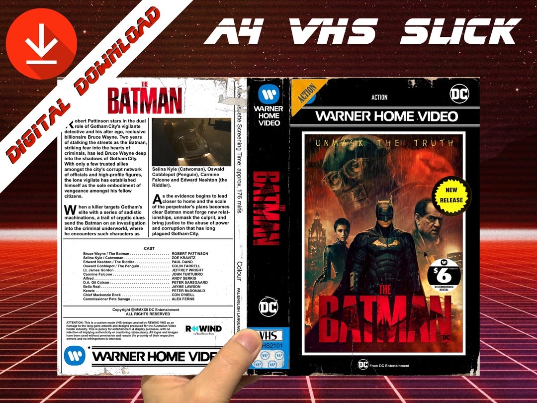 The Batman VHS 2022 Digital Download Customdesigned VHS Etsy