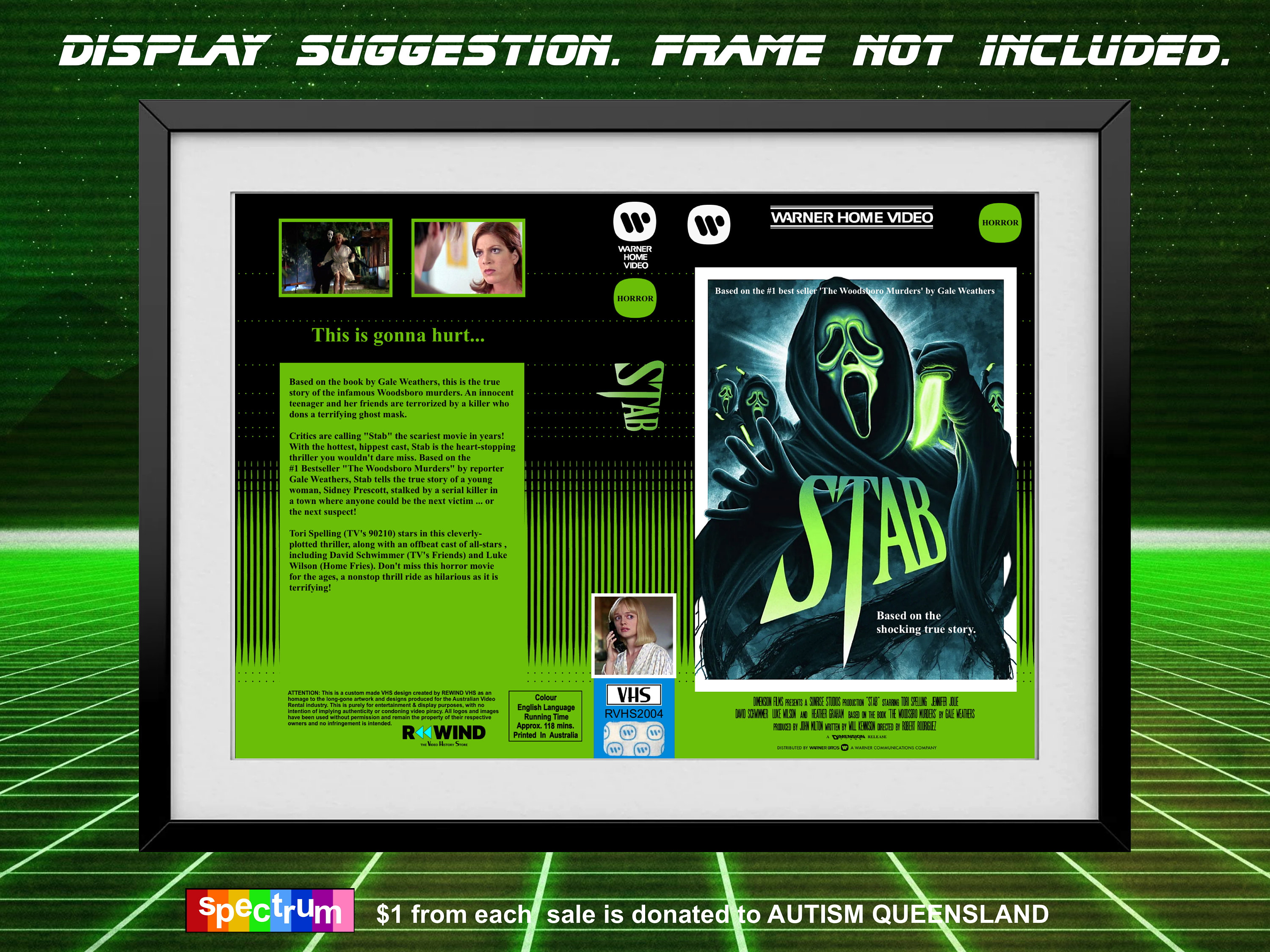 Stab VHS 2023 Custom VHS rental Size Video Cover No Etsy Canada