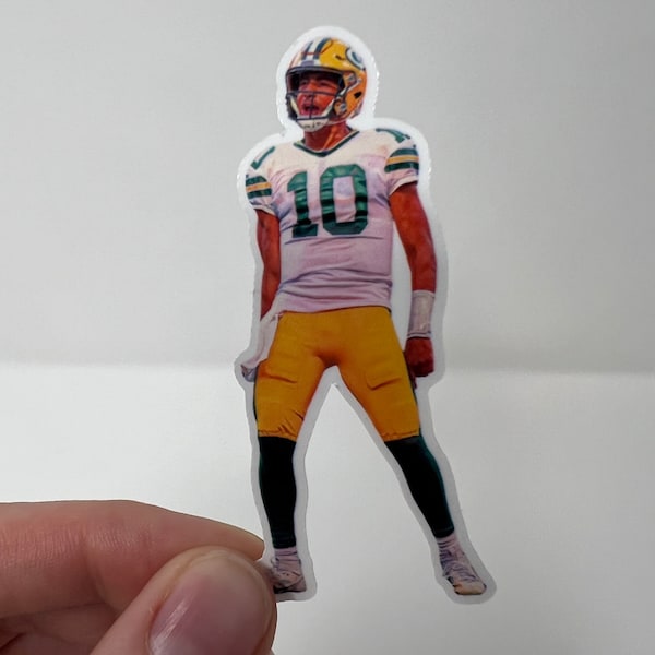 Jordan Love Green Bay Sticker, Lambeau decal, cheesehead, Wisconsin football, Gift for Packers fan