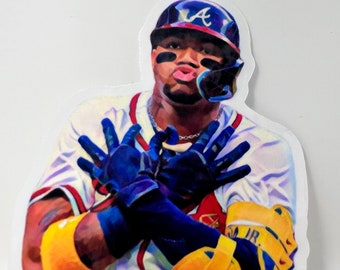 Ronald Acuna Jr. Too Cold Celly Vinyl Sticker, La Bestia Atlanta Decal, Great gift for Braves baseball fan