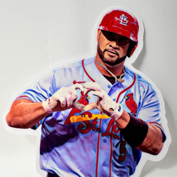 Albert Pujols Heart Gesture Vinyl Sticker, The Machine St. Louis Decal, Great gift for Cardinals baseball fan