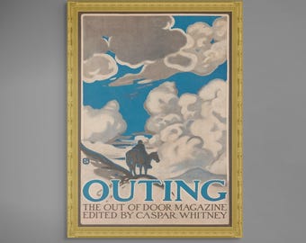 Stampa vintage da cowboy / Download digitale antico anni 1900 / Poster di libri e riviste americane / Arte murale del selvaggio West, Western, Southwestern / 275