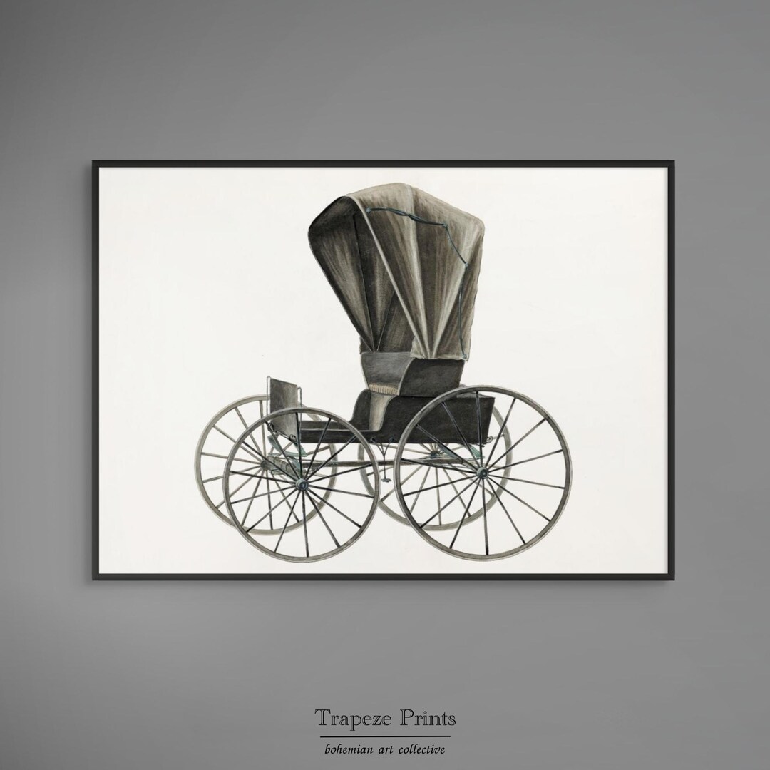 Vintage 1930s Doctor's Buggy Print | Antique Horse Carriage Poster ...