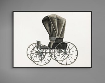 Vintage 1930s Doctor's Buggy Print | Antique Horse Carriage Poster | Advert Downloadable PRINTABLE Art Print | Retro Vehicle Decor | 284