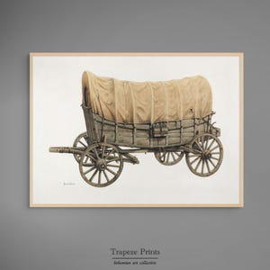 1930s Vintage Wagon Print | Antique Carriage Poster | Advert Downloadable PRINTABLE Print | Horse-Drawn Wagon | Rustic Western Decor | 288