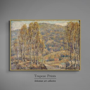 Vintage Impressionist Landscape Painting | Soft Neutral Autumn Fall Tones | Trapeze Prints Downloadable PRINTABLE Digital Art Print | 99