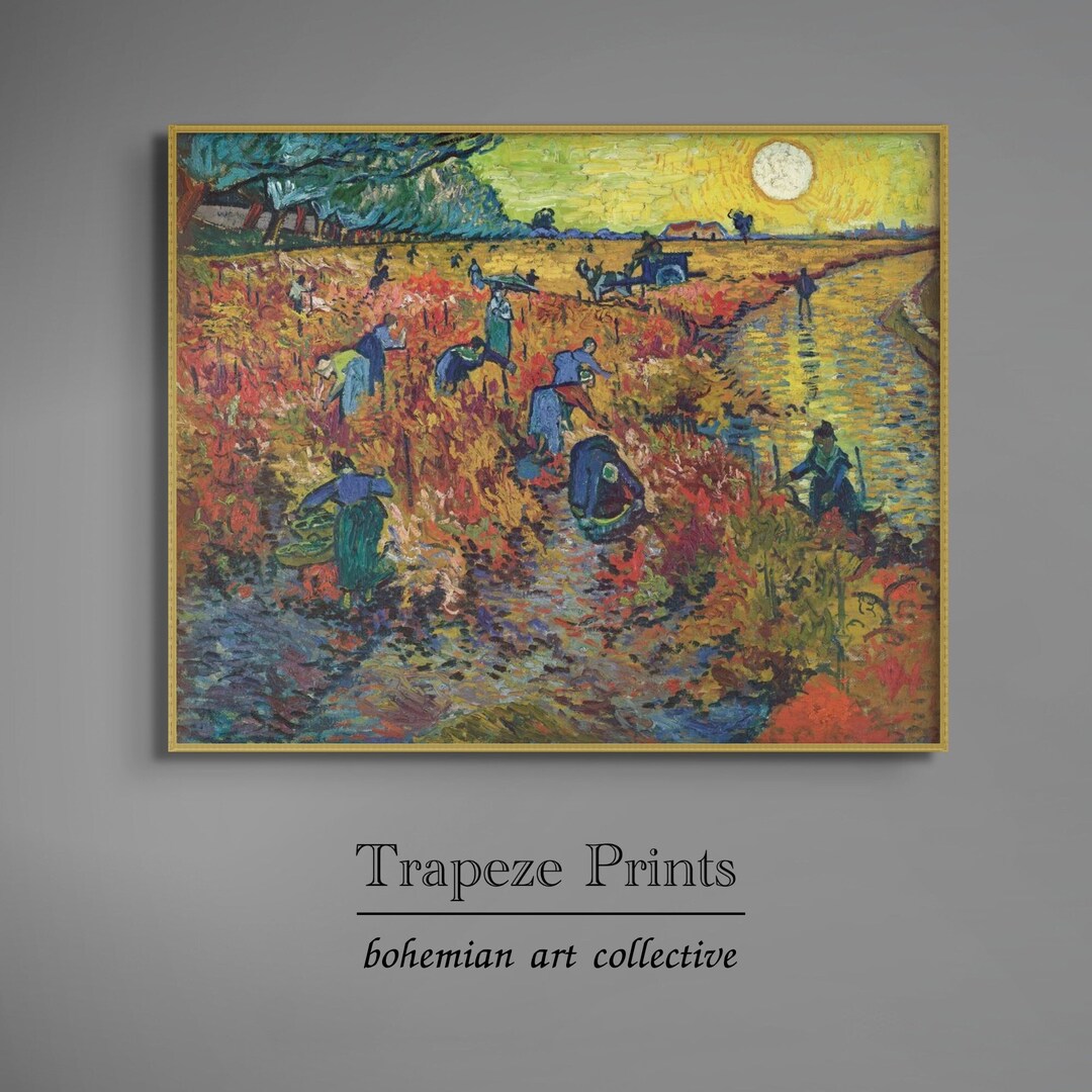 Vintage European Farm Landscape Wall Art Colorful Country Impressionist Painting PRINTABLE