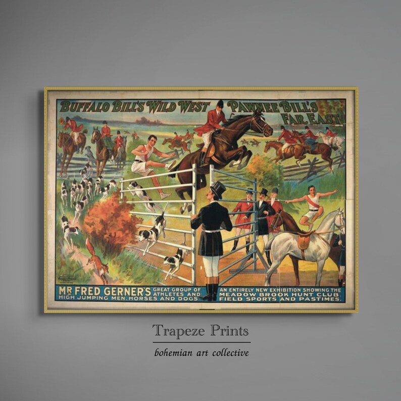 Vintage Buffalo Bill's Wild West Circus Poster | Small Antique ...