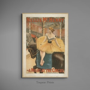 Vintage Circus Poster Downloadable Wall Art | Antique Ballerina Carnival Large Digital Download Printable Artwork Ballet Advertisement | 176