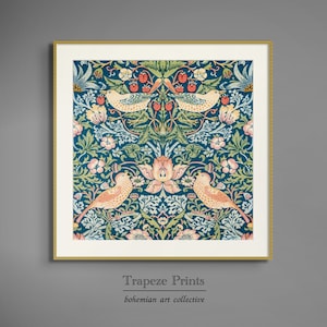 Vintage Nature Textile Print | Antique 1800s Bird Floral Painting | Trapeze Prints Downloadable PRINTABLE Digital Art Print | 125