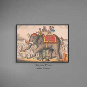 Vintage Circus Poster Downloadable Wall Art | Antique Elephant Acrobat Carnival Digital Download Printable Artwork Acrobats Posters | 401