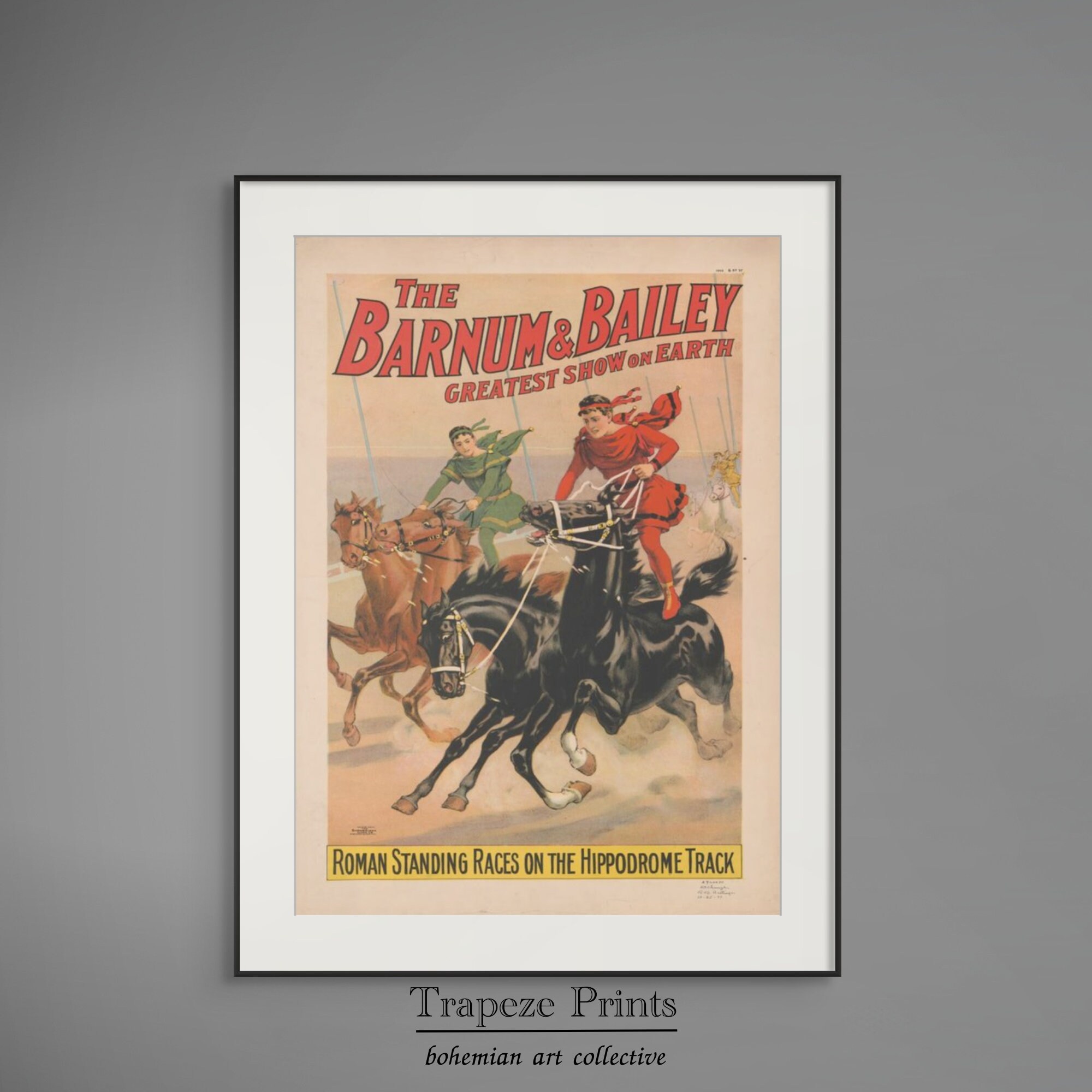 Vintage Jockey Races Print | Hippodrome Track | Cincinnati & New York ...