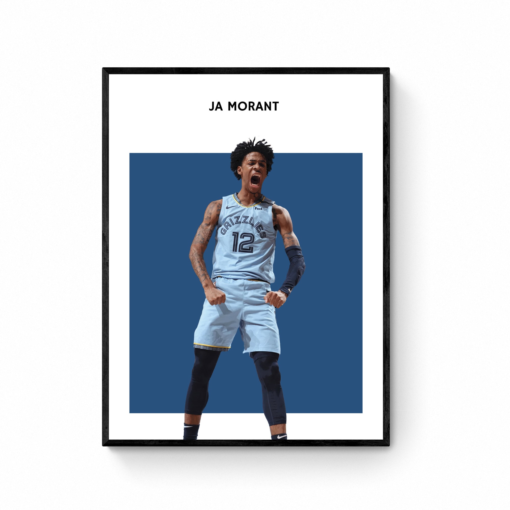 Discover Ja Morant Poster - Minimalistic Design - Memphis Grizzlies Premium Quality Wall Art Print