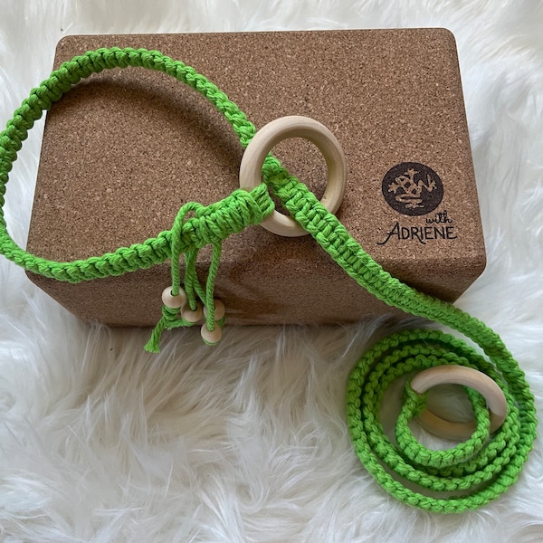 Green Macrame Yoga Strap