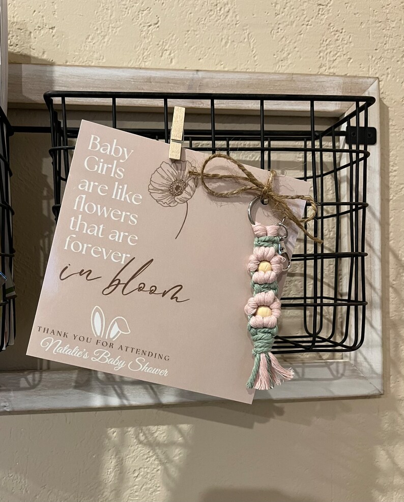 Flower Macrame Keychains W/ Cardstock BULK BUY Etsy