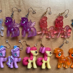 MLP Earrings My Little Pony Horse Unicorn Alicorn Pegasus Princess Royalty Twilight Sparkle Rainbow Dash Pinkie Pie Transparent Cute
