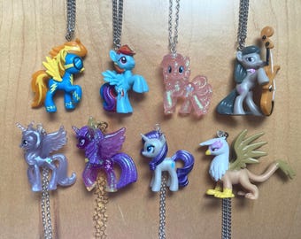 MLP Necklace My Little Pony Horse Pegasus Unicorn Alicorn Royalty Princess Cadance Rainbow Dash Twilight Sparkle Pinkie Pie Stars Glitter