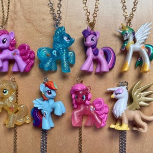 MLP Necklace My Little Pony Twilight Sparkle Trixie Lulamoon Applejack Rainbow Dash Pinkie Pie Princess Celestia Stars Celestial Cute Horse