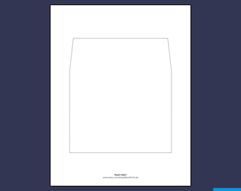 Downloadable Square Flap Envelope Liner Template for A7 Envelopes
