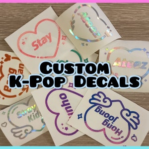 Custom K-Pop Heart Decals | Holographic Vinyl Stickers