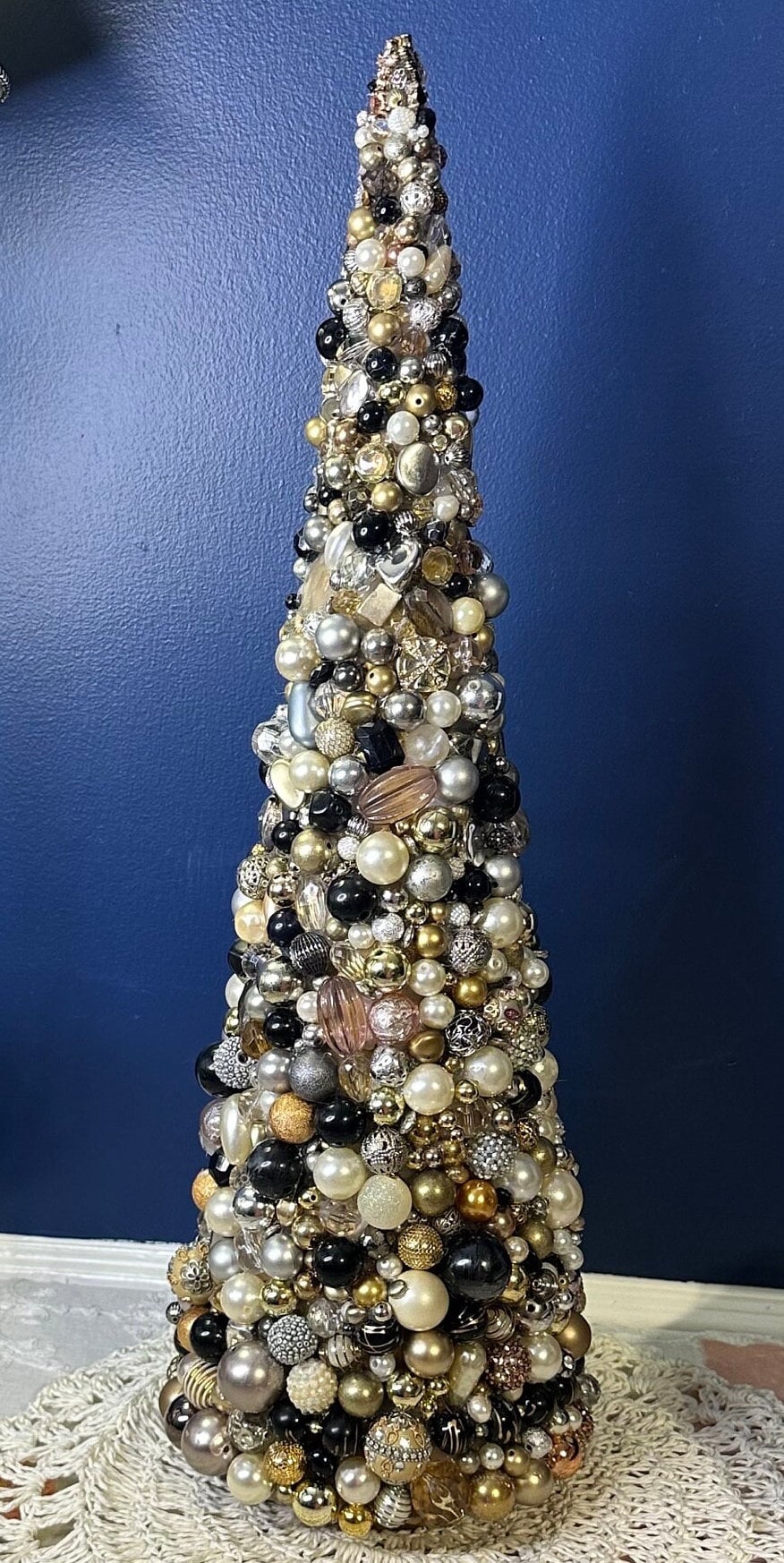 24 Jeweled Tree Gold Silver & Black Crystals Vintage and Repurposed ...