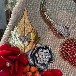 Forbidden Fruit Gold Tone & Rhinestone Snake Eating an Apple