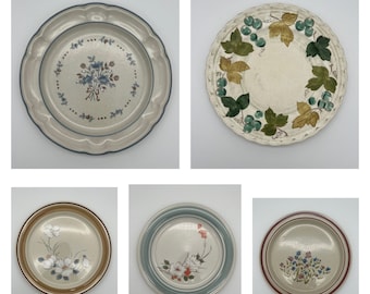 Vintage Stoneware Plates, Mismatched Dinner Plates, Retro Dishes, 70&#39;s Dinnerware, Boho Tableware, Choose A Plate, Mix & Match, Replacements