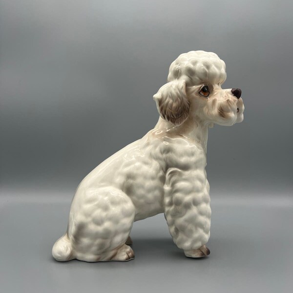 Vintage MCM Hollywood Regency Chinoiserie Shafford Ceramic Poodle 138 "Winnie"