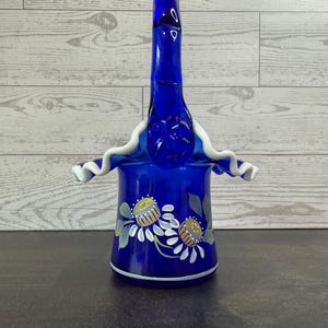 Fenton 2003 Cobalt Blue with a Milk Glass Crest Basket