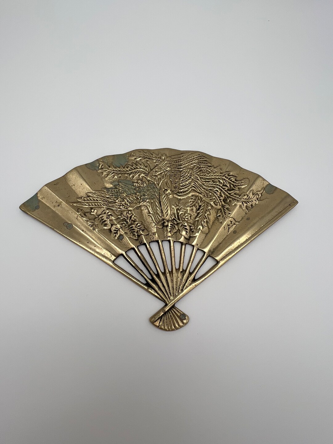 Vintage Solid Brass Decorative Fan Etsy
