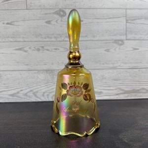Fenton 50th Anniversary Amber Carnival Glass Bell