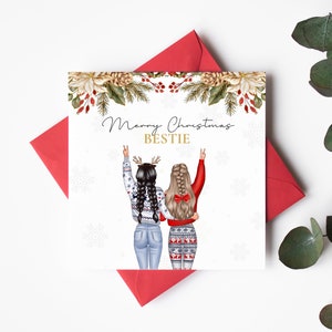Beste Freundin Weihnachtskarte | Beste Freundin Weihnachtsgeschenk | Personalisierte Karte | Digitale Weihnachtskarte