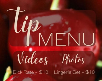 Editable Onlyfans Tip Menu strawberries & Cream - Etsy
